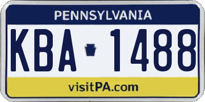 PA license plate KBA1488