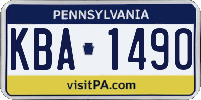 PA license plate KBA1490