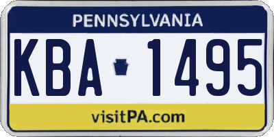 PA license plate KBA1495