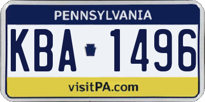 PA license plate KBA1496