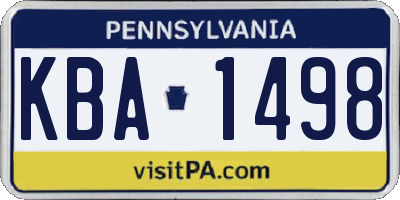 PA license plate KBA1498