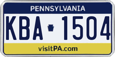 PA license plate KBA1504