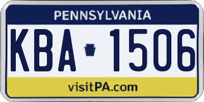PA license plate KBA1506