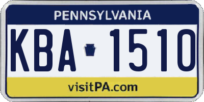 PA license plate KBA1510
