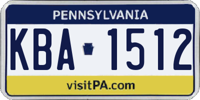 PA license plate KBA1512