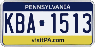 PA license plate KBA1513