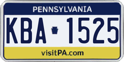 PA license plate KBA1525