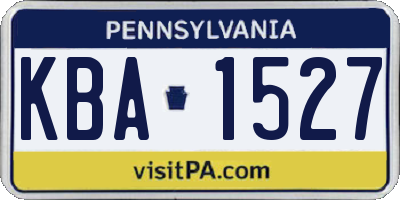 PA license plate KBA1527