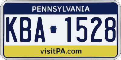 PA license plate KBA1528