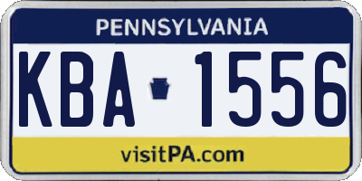 PA license plate KBA1556