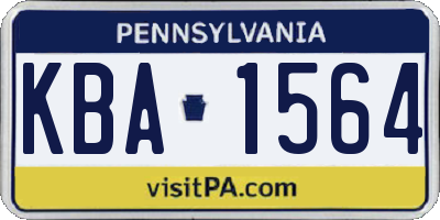 PA license plate KBA1564
