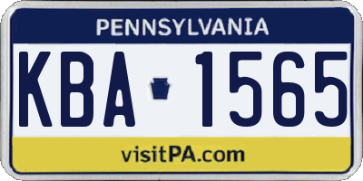 PA license plate KBA1565