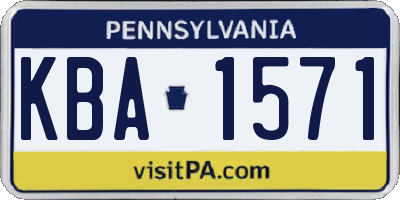 PA license plate KBA1571