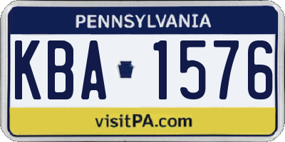 PA license plate KBA1576