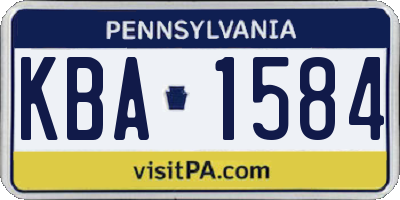 PA license plate KBA1584