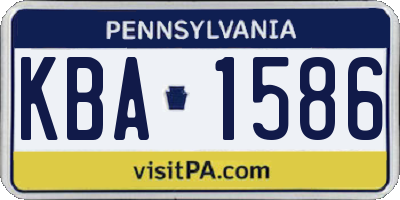 PA license plate KBA1586