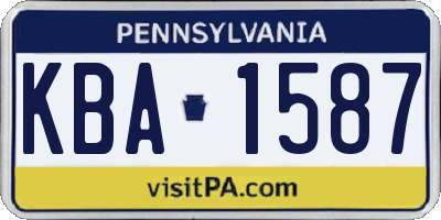 PA license plate KBA1587