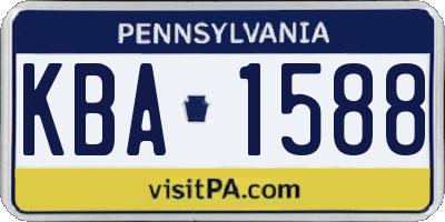 PA license plate KBA1588