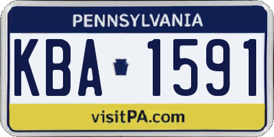 PA license plate KBA1591