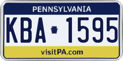 PA license plate KBA1595