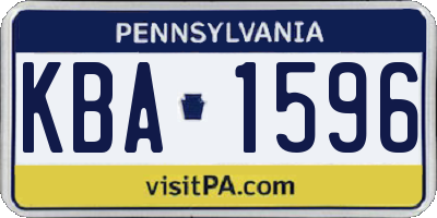 PA license plate KBA1596
