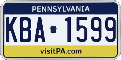 PA license plate KBA1599