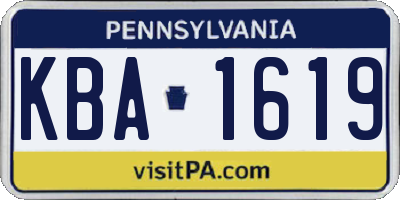 PA license plate KBA1619