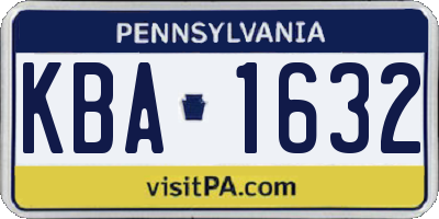PA license plate KBA1632