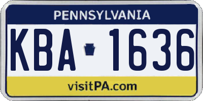 PA license plate KBA1636