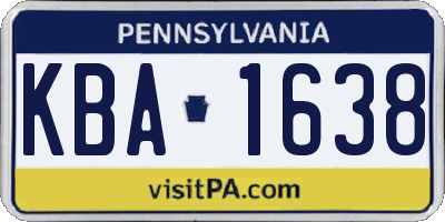 PA license plate KBA1638