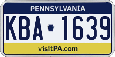 PA license plate KBA1639