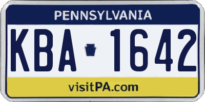 PA license plate KBA1642