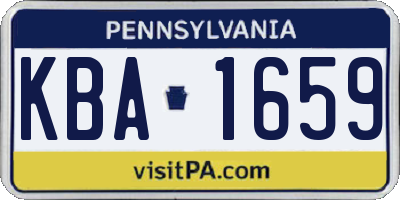 PA license plate KBA1659