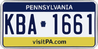 PA license plate KBA1661