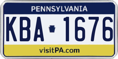 PA license plate KBA1676