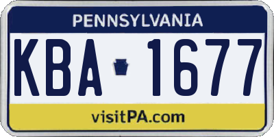 PA license plate KBA1677
