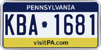PA license plate KBA1681