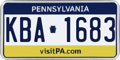 PA license plate KBA1683