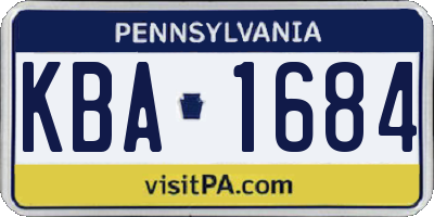 PA license plate KBA1684