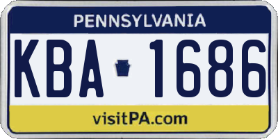 PA license plate KBA1686