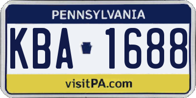 PA license plate KBA1688