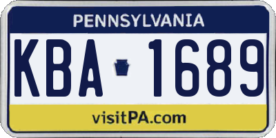 PA license plate KBA1689