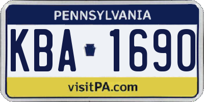 PA license plate KBA1690