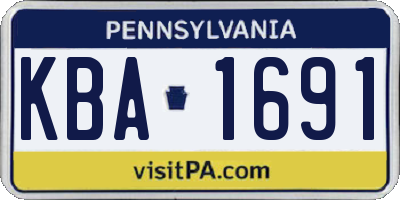 PA license plate KBA1691