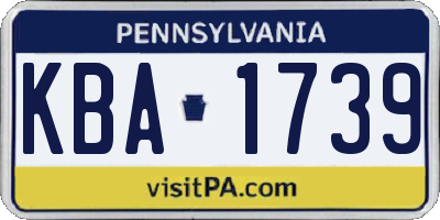 PA license plate KBA1739
