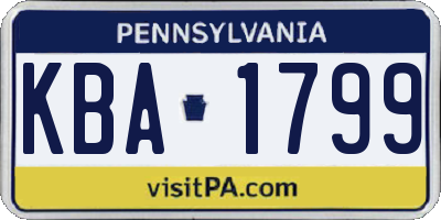 PA license plate KBA1799
