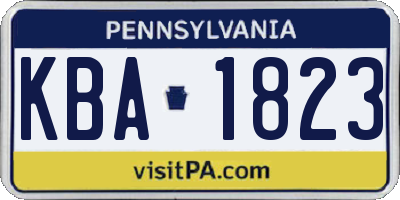 PA license plate KBA1823