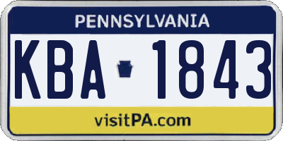 PA license plate KBA1843