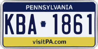 PA license plate KBA1861