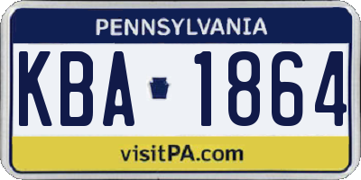 PA license plate KBA1864